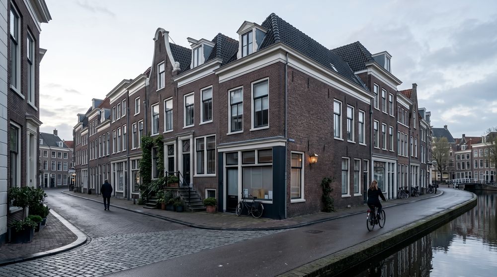 Historische gracht met Nederlandse panden